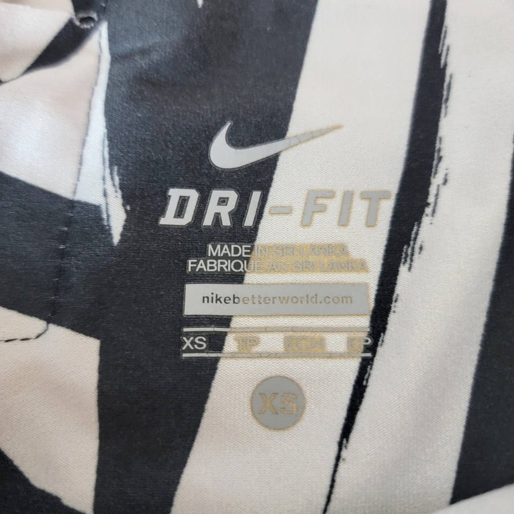 Nike Womens XS Dri-Fit One Legend Black Gray Geomet Print Compression Leggings - Picture 7 of 11